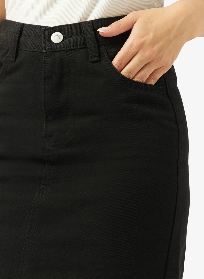 Ginger Denim Straight Fit Midi Skirt - Image 4